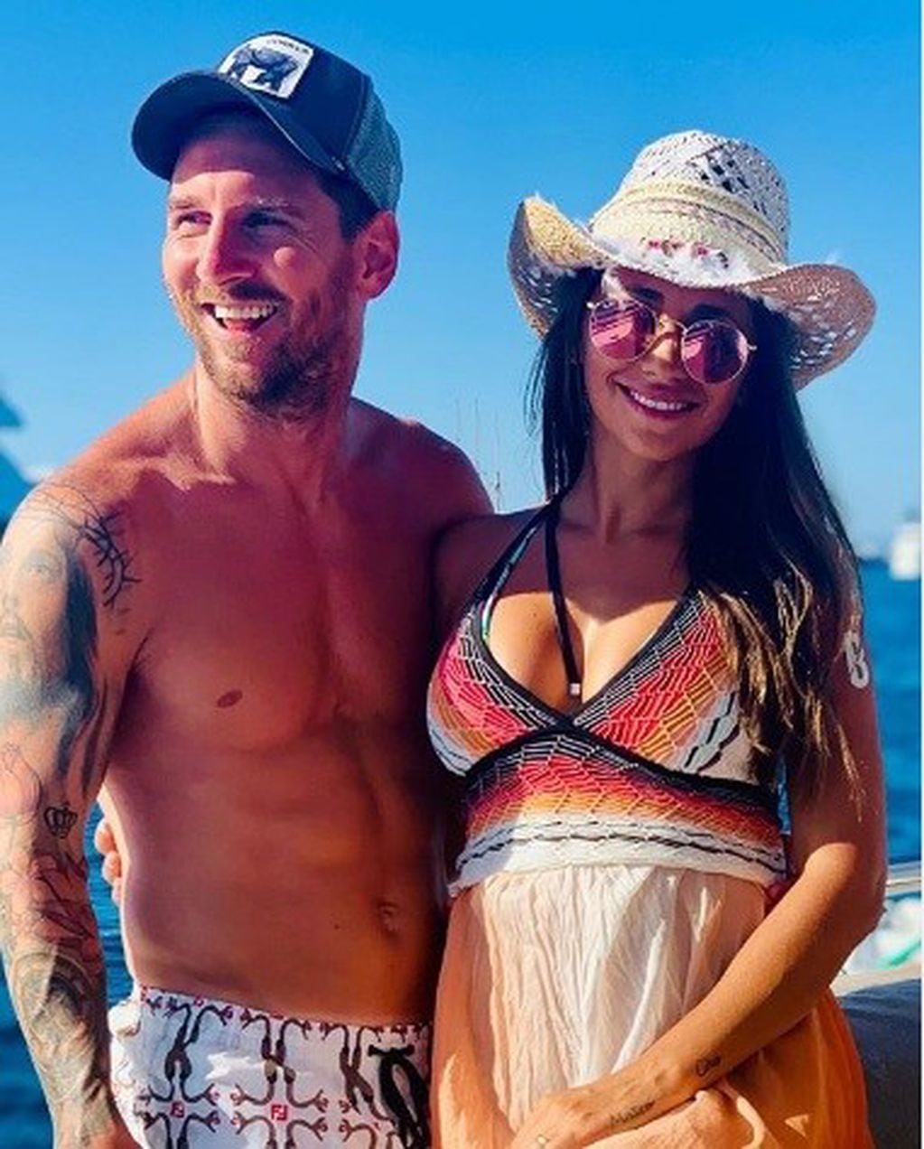 Messi y Antonela Roccuzzo en Antigua y Barbuda de vacaciones. (Instagram)