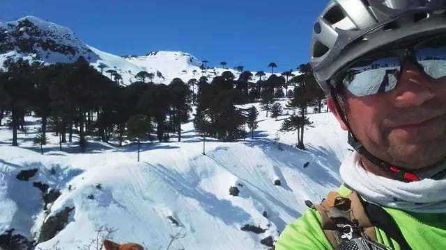 Un hombre de Neuquén inventó una bicicleta de nieve para transitar por Caviahue