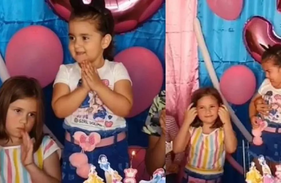 Video viral de las niñas del cumpleaños. (Captura)
