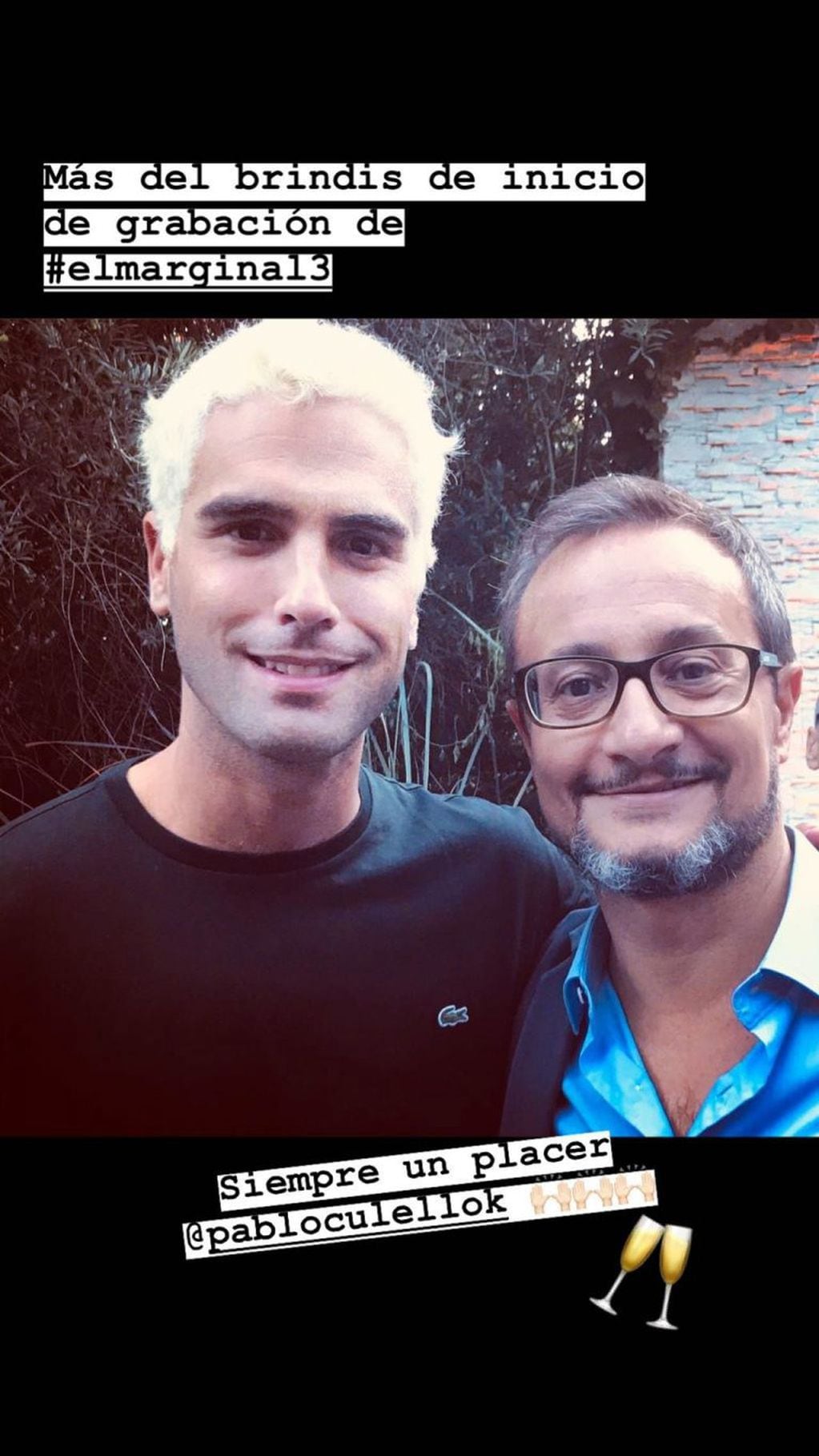Nicolás Furtado y Pablo Culell, el productor de la serie (Foto: Instagram)