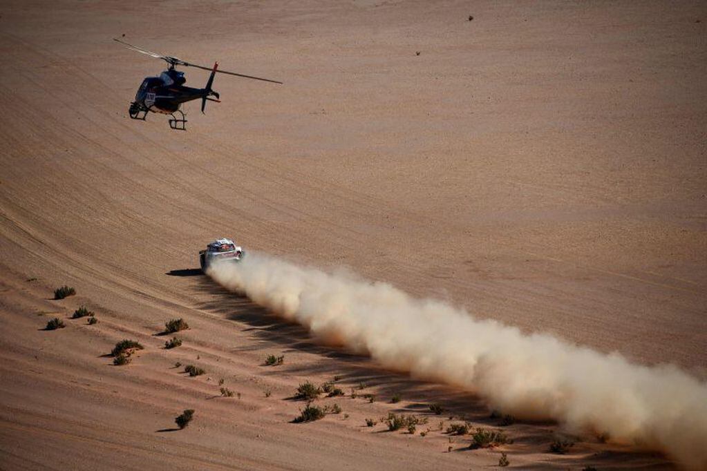 Sainz, en los últimos kilómetros del Dakar 2020, antes de proclamarse ganador de la odisea con su buggy Mini, de X-Raid.