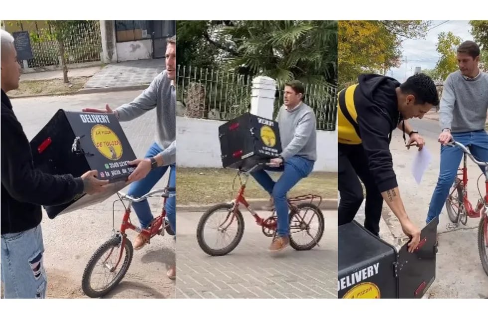 El intendente de Villa de Soto y un video con pizzas y bicicletas que se volvió viral.