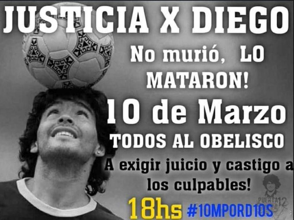 En las redes sociales convocan a una marcha para pedir justicia por Diego Maradona
