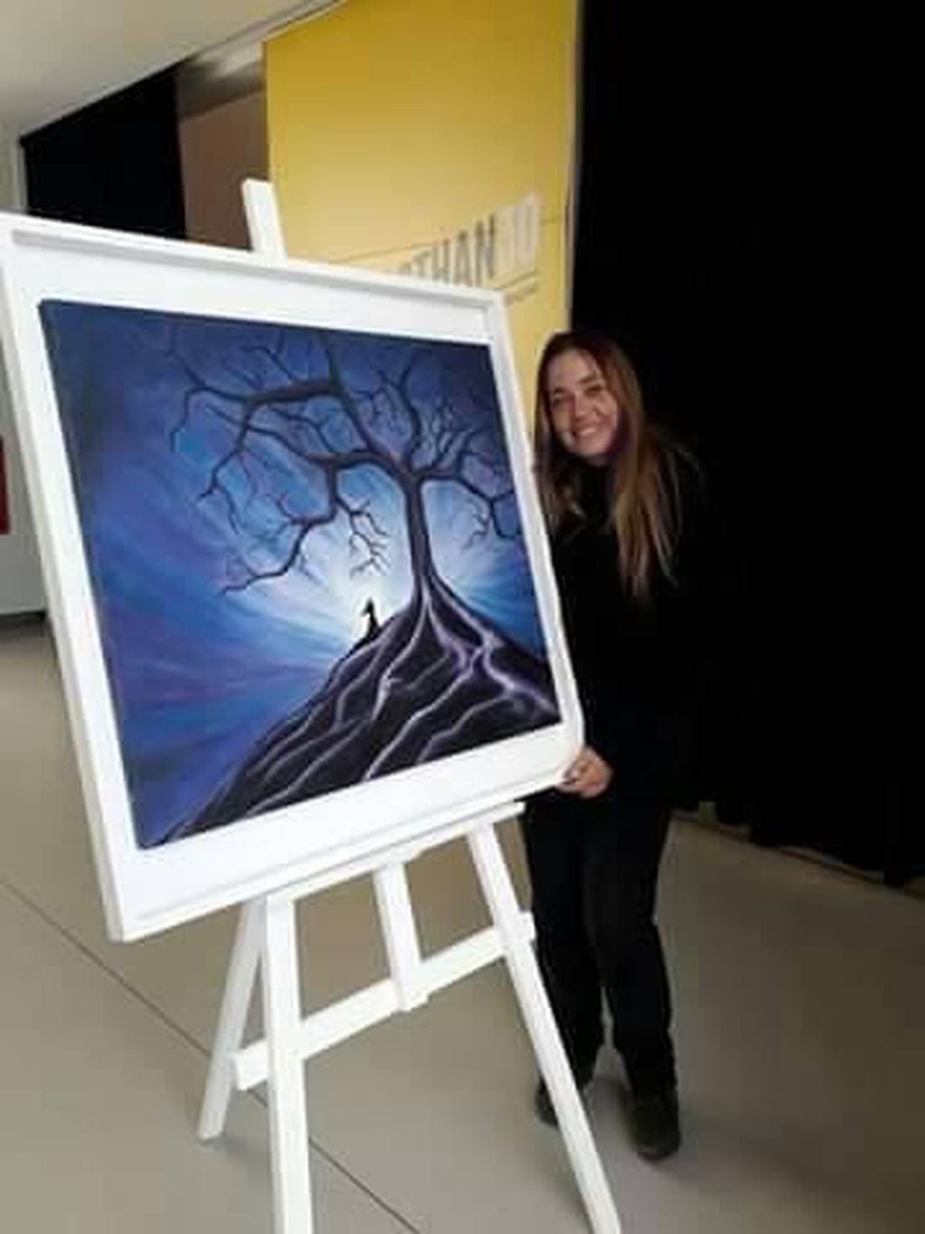 Ivana Zubillaga, Pintura al óleo "Hija de la noche" expuesta en el marco de la muestra 100 artistas marplatenses en el Museo MAR . Mar del Plata