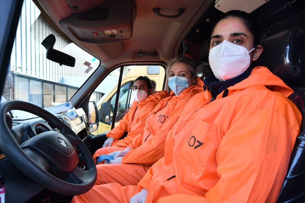 El equipo de mujeres, listas para las emergencias del 107. (Municipalidad de Córdoba)