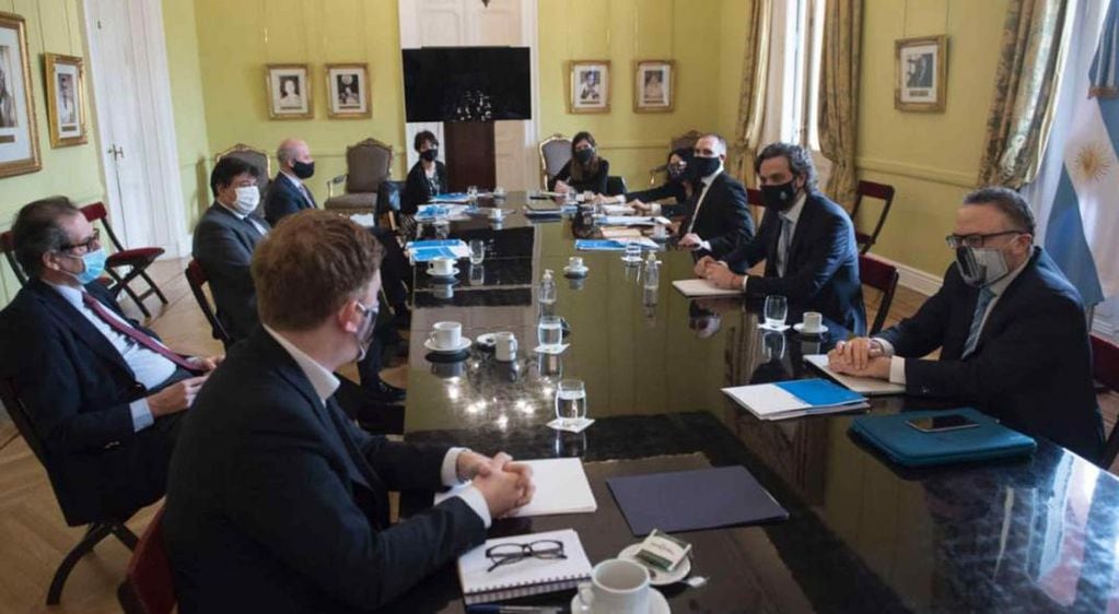 Reunión. El jefe Gabinete Santiago Cafiero encabezó una reunión del gabinete económico y social. (Presidencia)