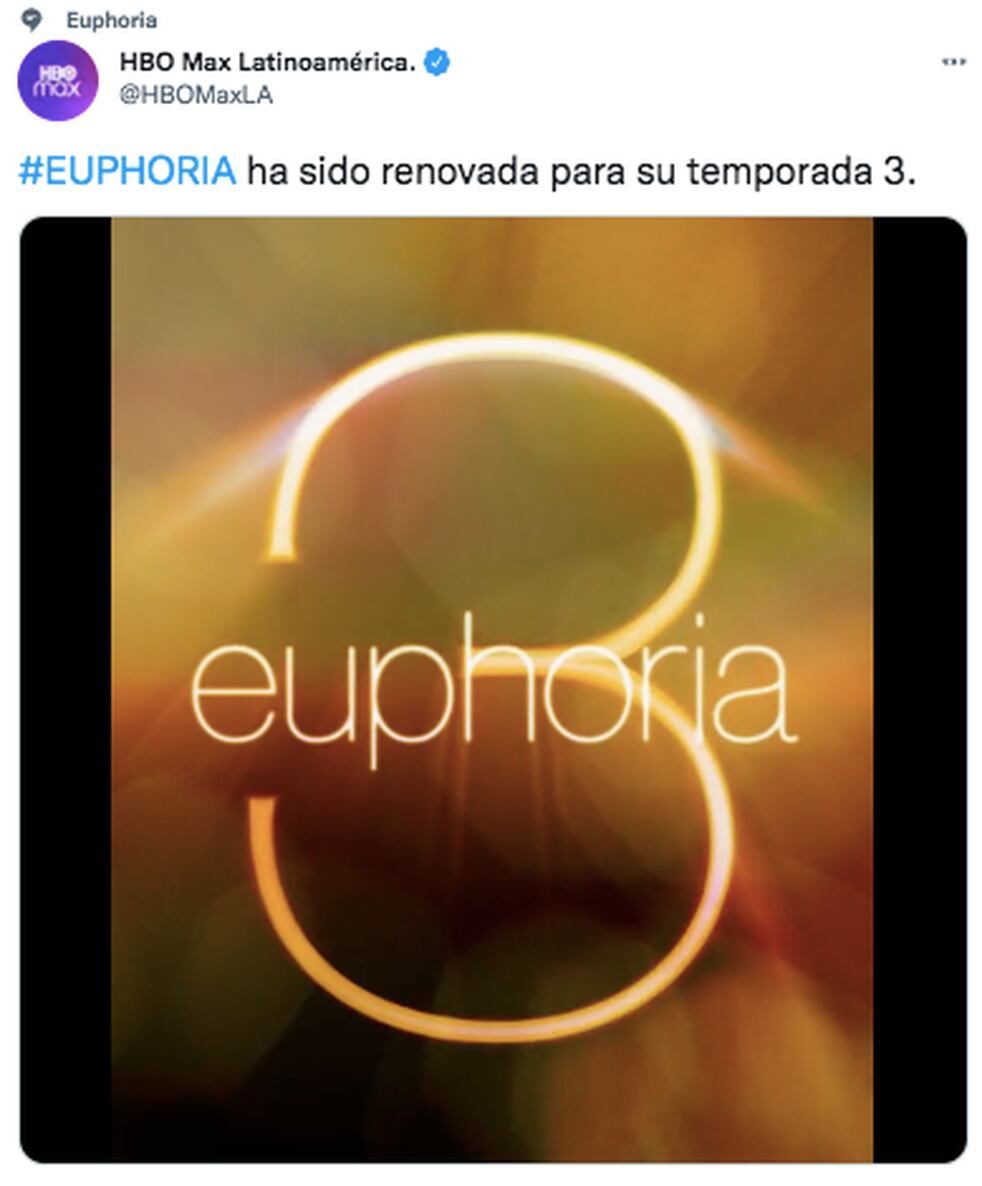 HBO confirmó que habrá tercera temporada de Euphoria.