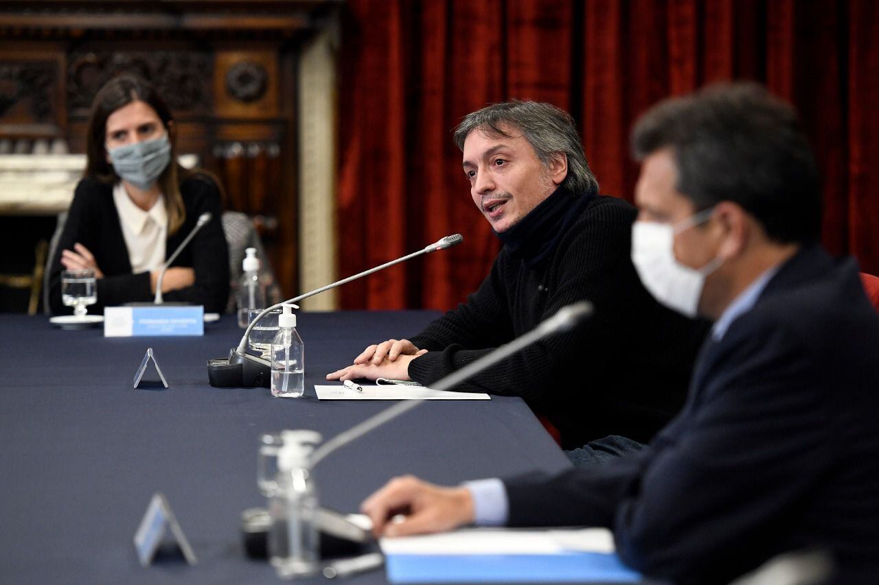Máximo Kirchner y Sergio Massa en la presentación del proyecto "Zonas Frías". (Foto: Prensa Massa)