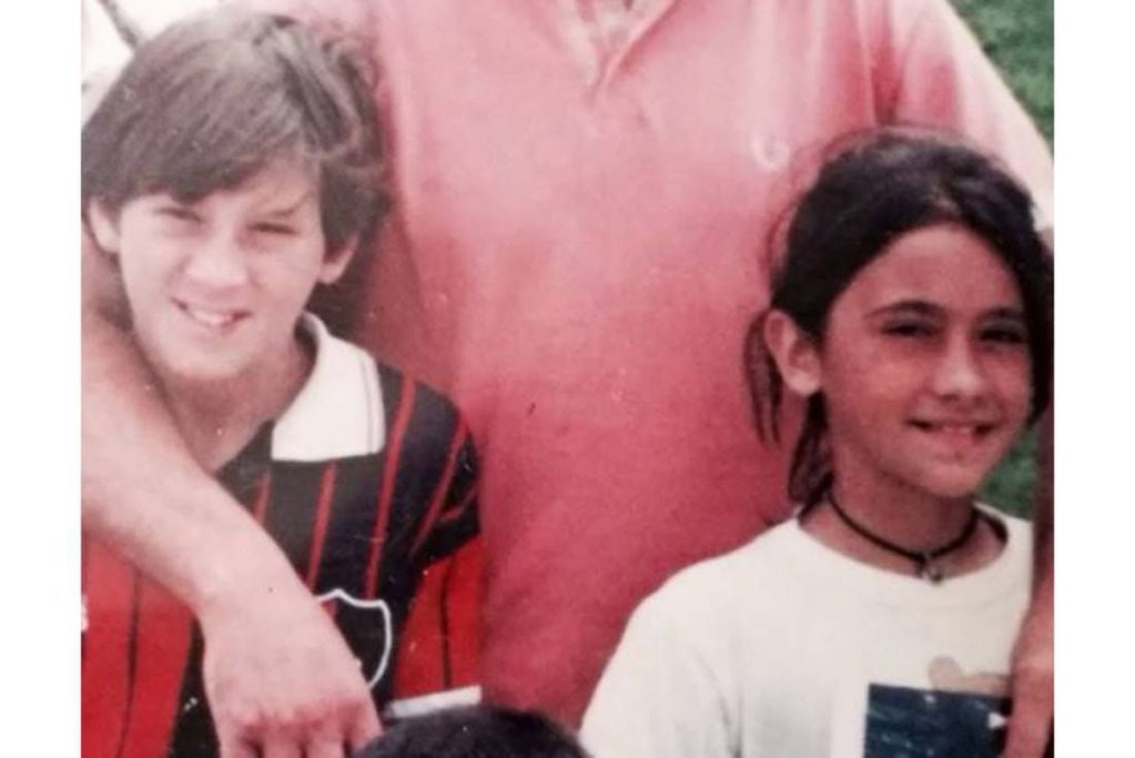 Leo Messi en las inferiores de Newell's Old Boys junto a Antonela Rocuzzo