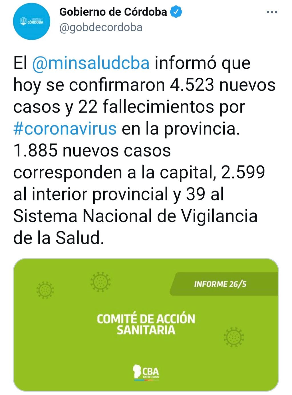 Informe "Covid-19", provincia de Córdoba.