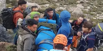 Rescate del hombre que se cayó en Tunuyán