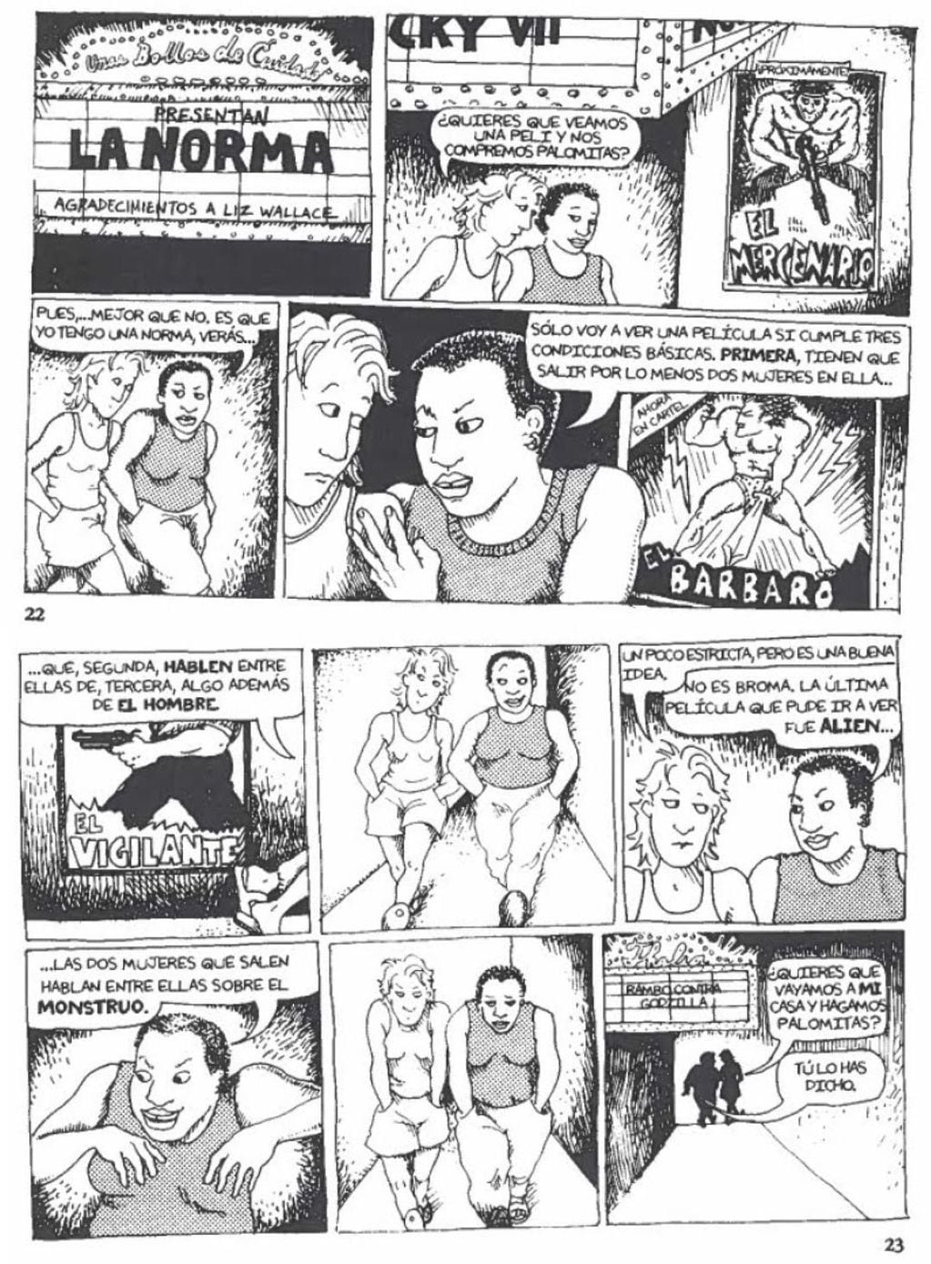 Tira cómica La Norma donde surgió el test de Bechdel