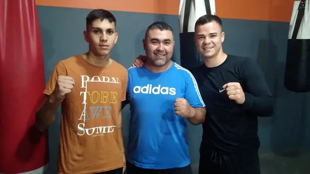 Juan Bustamante, César Almada y Luciano Santander Boxeo Arroyito