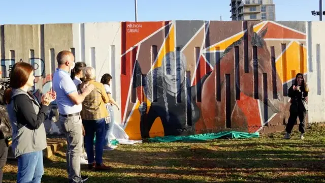 Mural de Melchora Caburú en Posadas