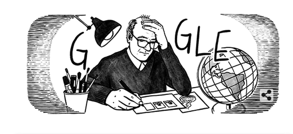 El doodle de Google en homenaje a Quino en el día que cumpliría 90 años.