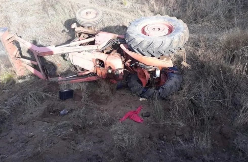 El tractor involucrado en el accidente.