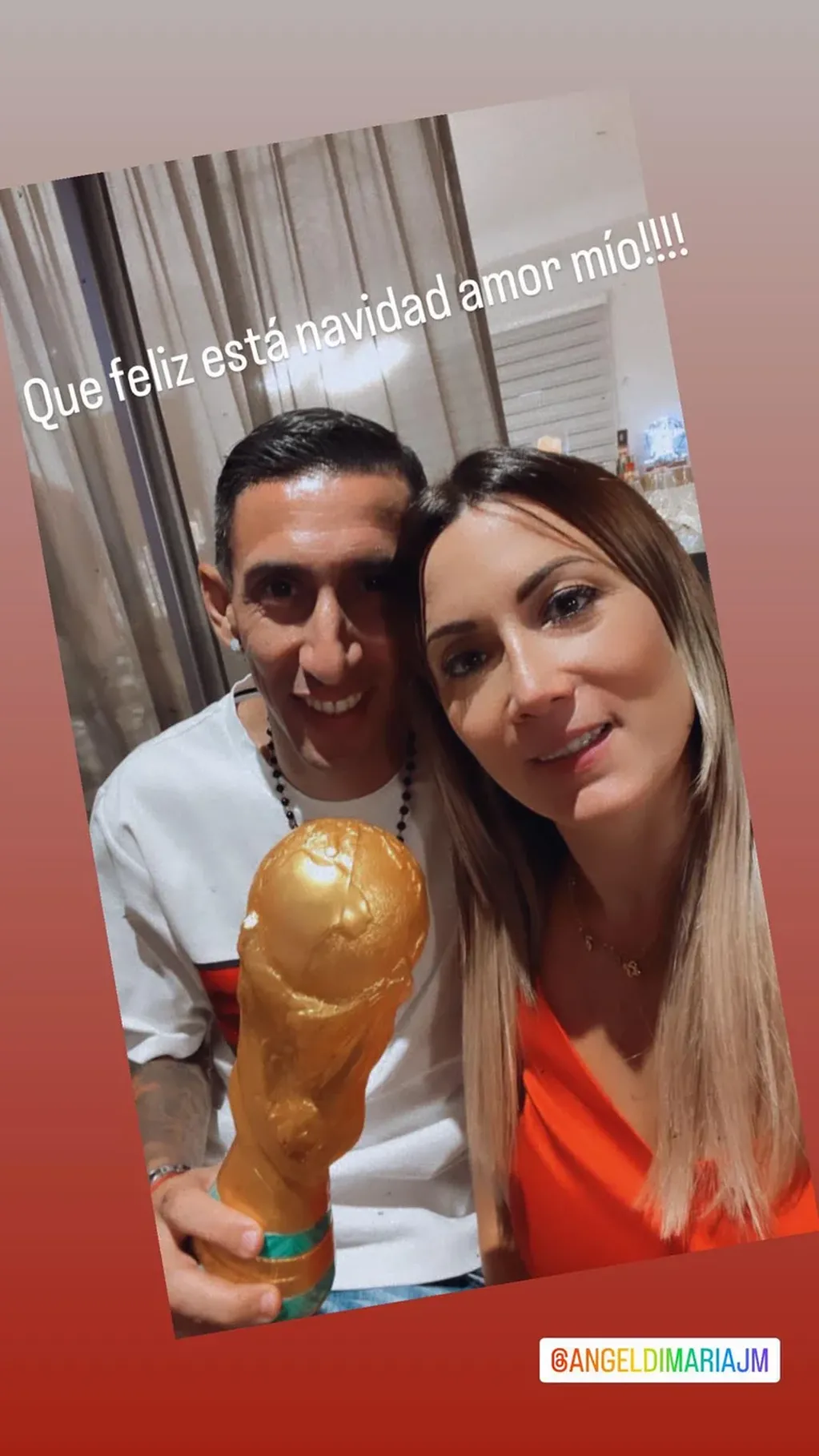 La Selección Argentina festejó la Navidad rodeada de los afectos y con la copa en casa. Instagram
