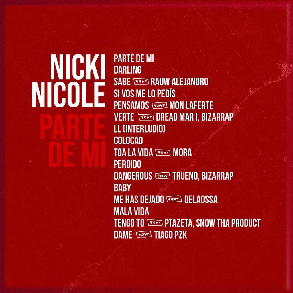 Nicki Nicole presentó la tapa oficial y el tracklist de su álbum “Parte de mí”.