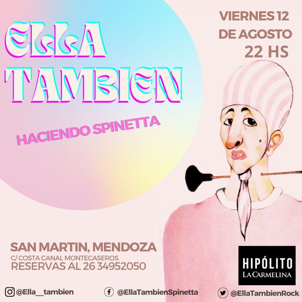 Ella También presentará Haciendo Spinetta en San Martín.
