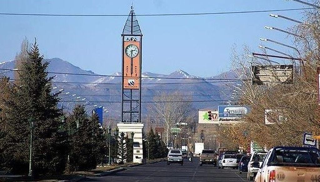 Centro de la ciudad de Malargüe, al sur de la provincia de Mendoza. 