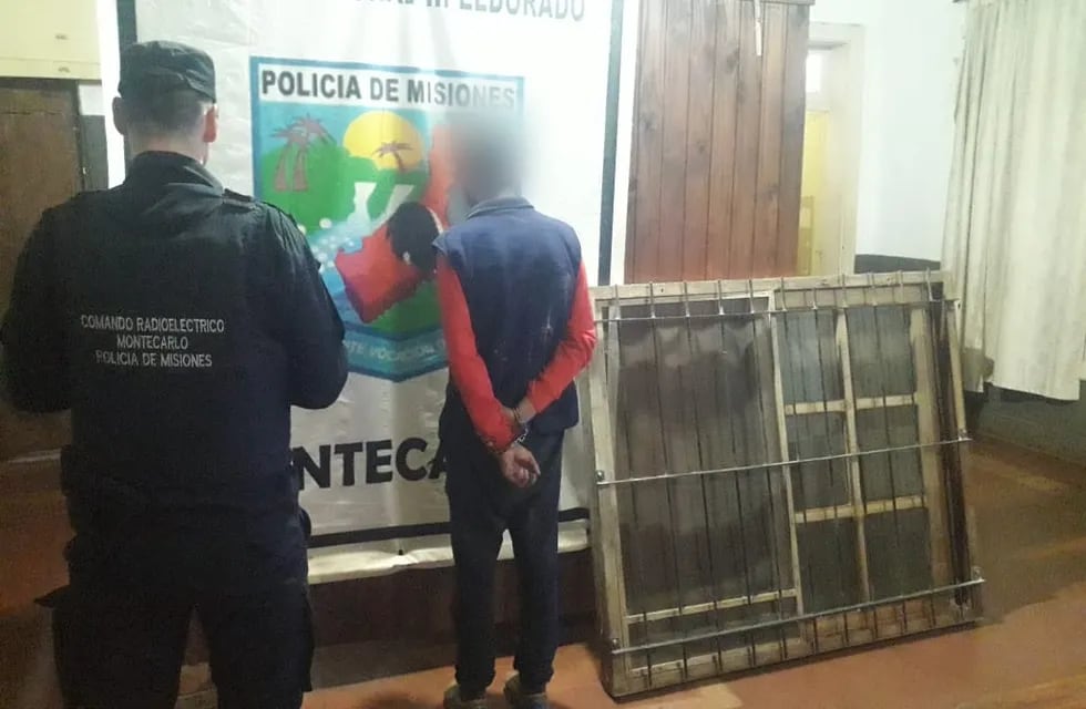 Detuvieron a un joven que transportaba un ventanal robado en Montecarlo.