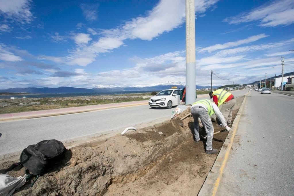 Ushuaia: iniciaron la construcción de veredas