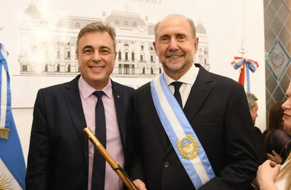 El Intendente de Rafaela, Luis Castellano junto al Gobernador Omar Perotti (Prensa Municipalidad de Rafaela)