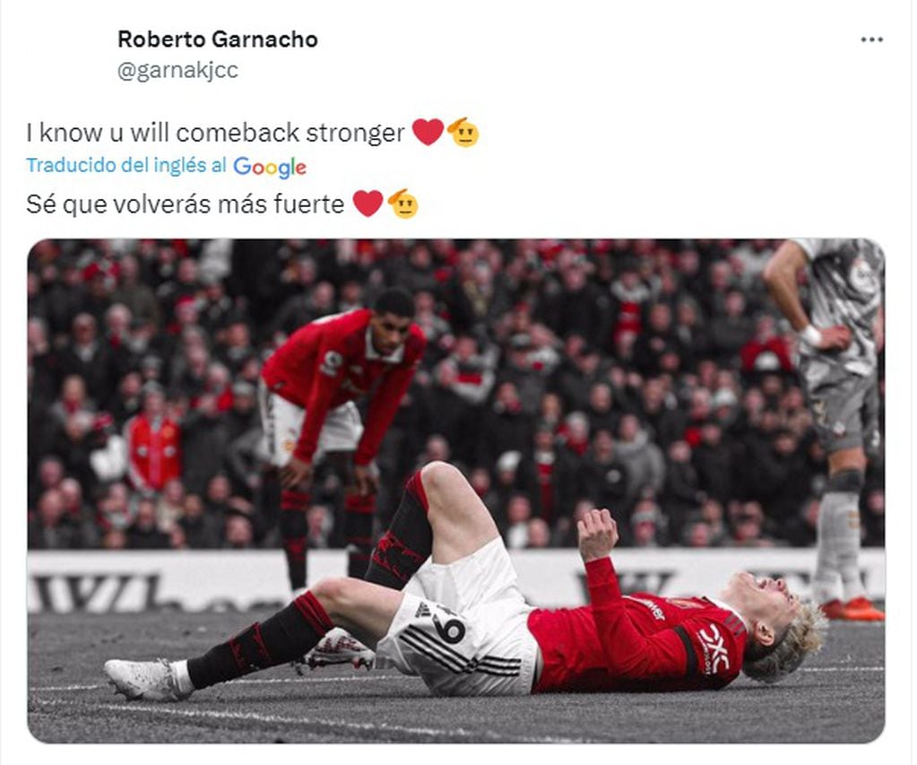 El mensaje de Roberto Garnacho