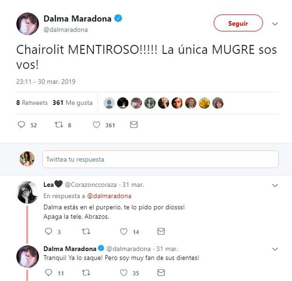 Los dichos de Dalma Maradona contra Matías Morla (Twitter)