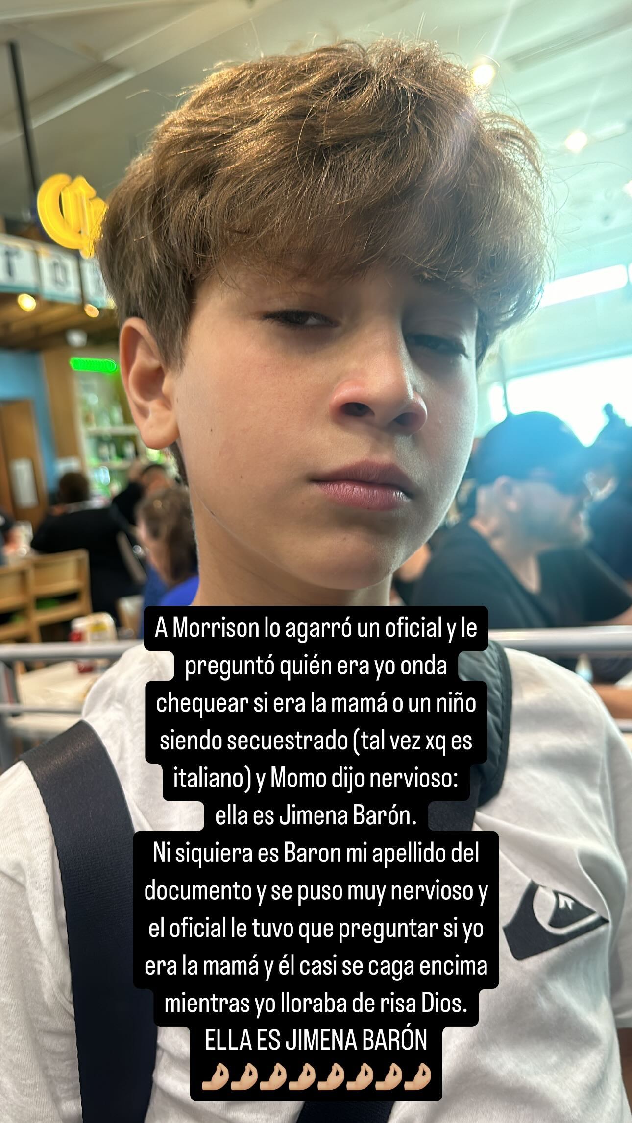 El complicado momento que Jimena Barón y su hijo, Morrison, vivieron en el aeropuerto de Miami