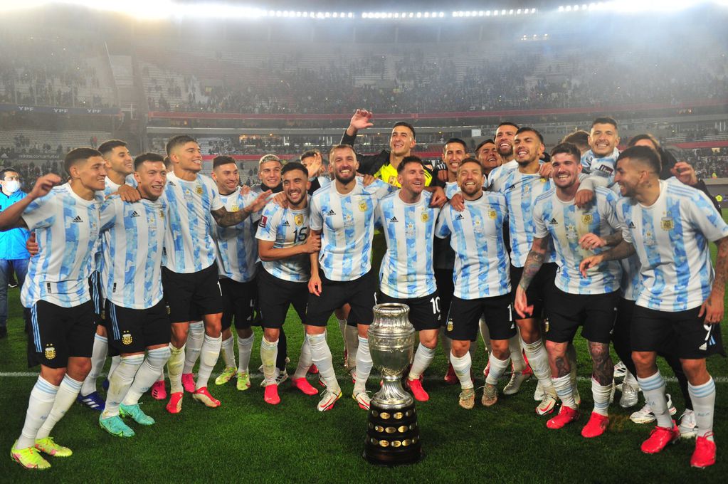 La celebración en River por la obtención de la Copa América. (Gentileza Clarín).