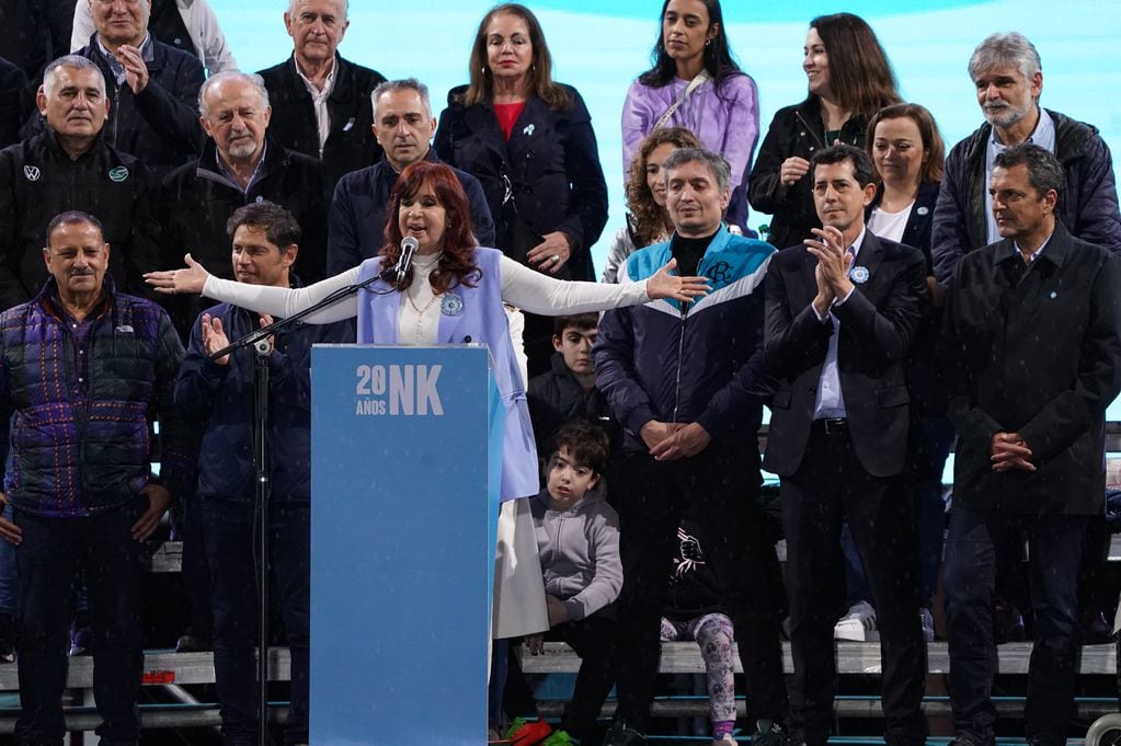 Cristina Kirchner en el acto de Plaza de Mayo.
