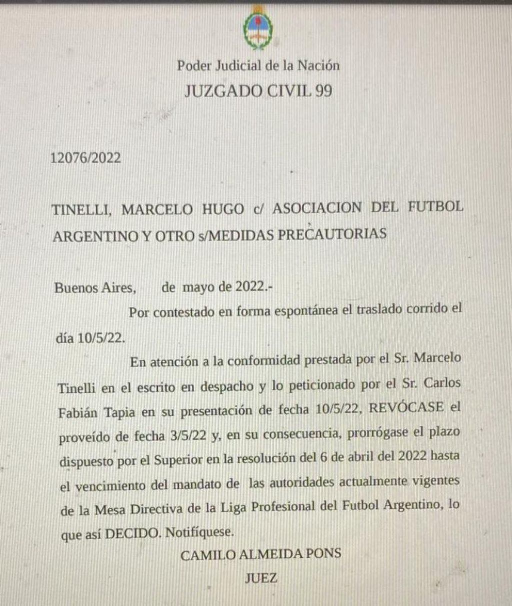 La resolución del juez Camilo Almeida Pons.