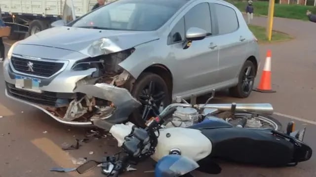Choque en San Vicente dejó a un motociclista herido