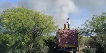 Incendio en La Llave en San Rafael