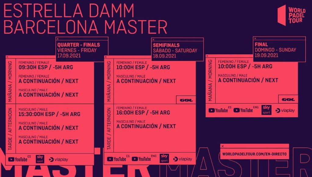 El cuarto torneo master de la temporada 2021 del World Padel Tour, Barcelona Master.