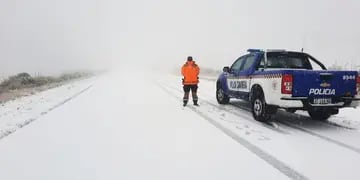 Fuerte nevada en las Altas Cumbres. (Policía de Córdoba, División Traslasierra)