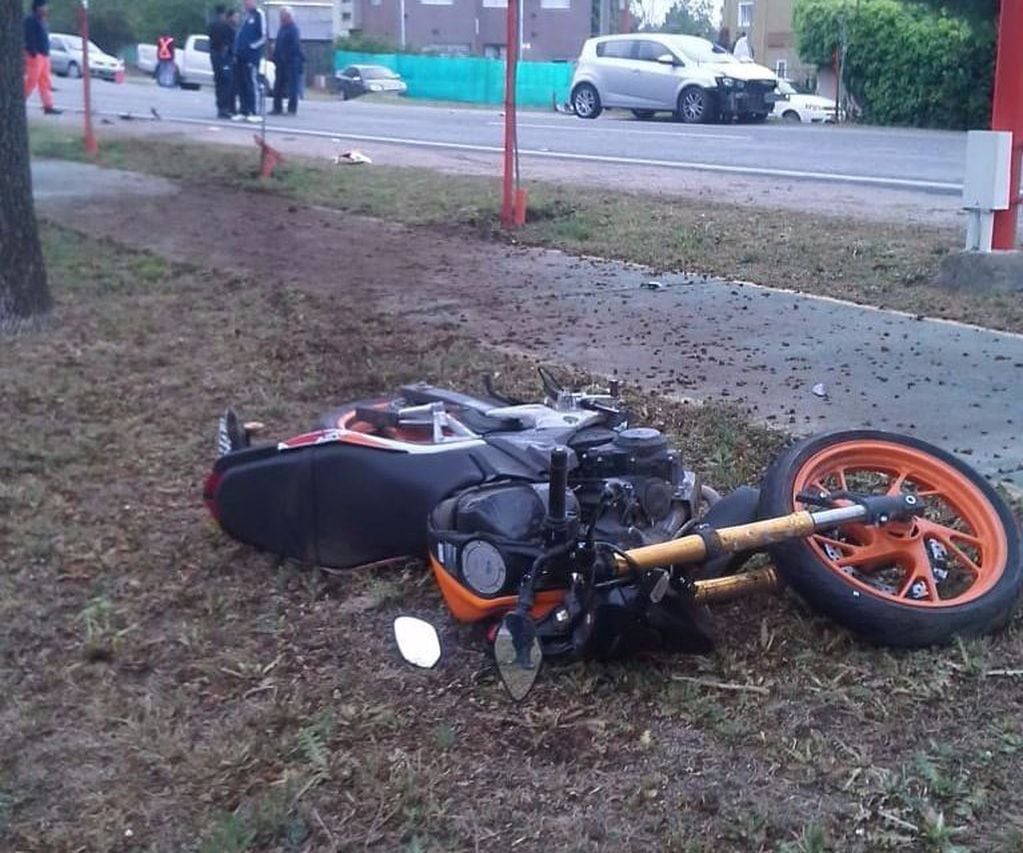 Otro motociclista protagonista de un accidente.