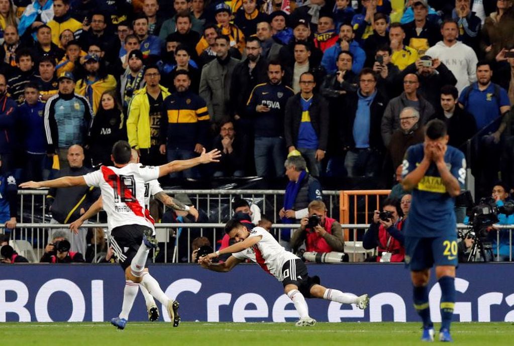 River, el gran ganador de la recordada final ante Boca en Madrid. (EFE)