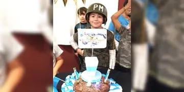 Un niño cumplió 10 años y eligió que su fiesta tenga la temática de Malvinas.