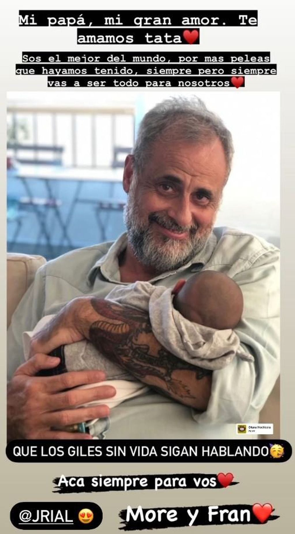 La emotiva foto de Jorge Rial junto a su nieto Francesco