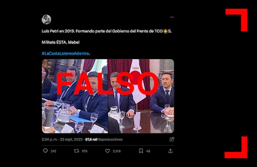 Esta foto no “prueba” que Luis Petri formara parte del gobierno del Frente de Todos en 2019.