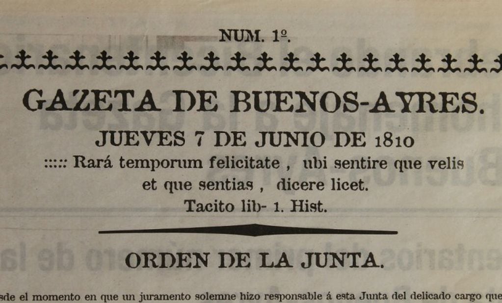 La primera Gazeta de Buenos Ayres salió en 1810.