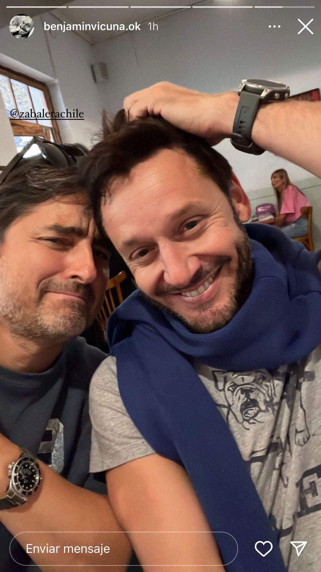 Benjamín Vicuña y Jorge Zabaleta en Mendoza para grabar su nueva película.