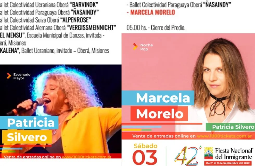 La cantante Marcela Morelo se presentará esta noche en la Fiesta Nacional del Inmigrante