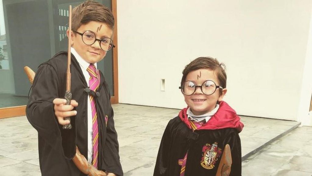 Antonela Roccuzzo compartió fotos de sus hijos disfrazados de Harry Potter (Foto: Instagram)