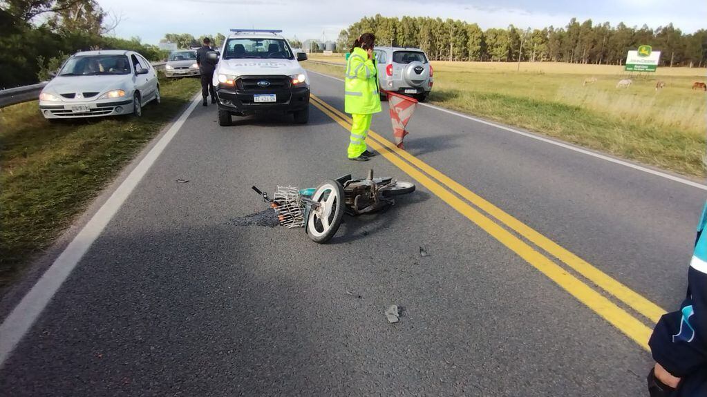 Accidente en la Ruta 3: un motociclista derivado al Hospital Pirovano de Tres Arroyos