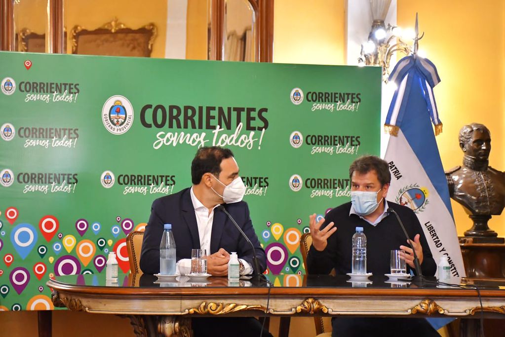 Facundo Manes se mostró con el gobernador de Corrientes, Gustavo Valdés. 