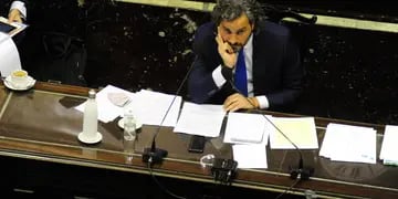 Santiago Cafiero durante su presentación en la cámara de Diputados