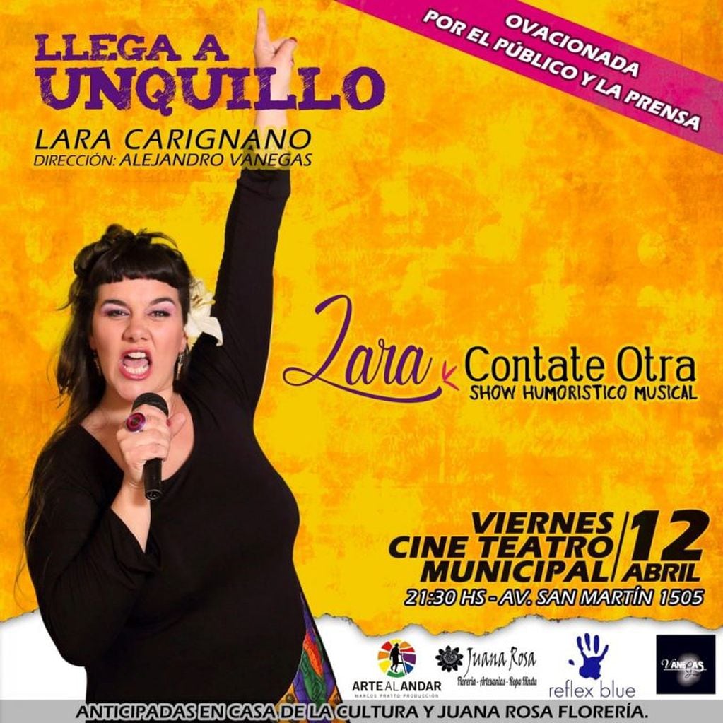 Lara Carignano se presenta en Unquillo.